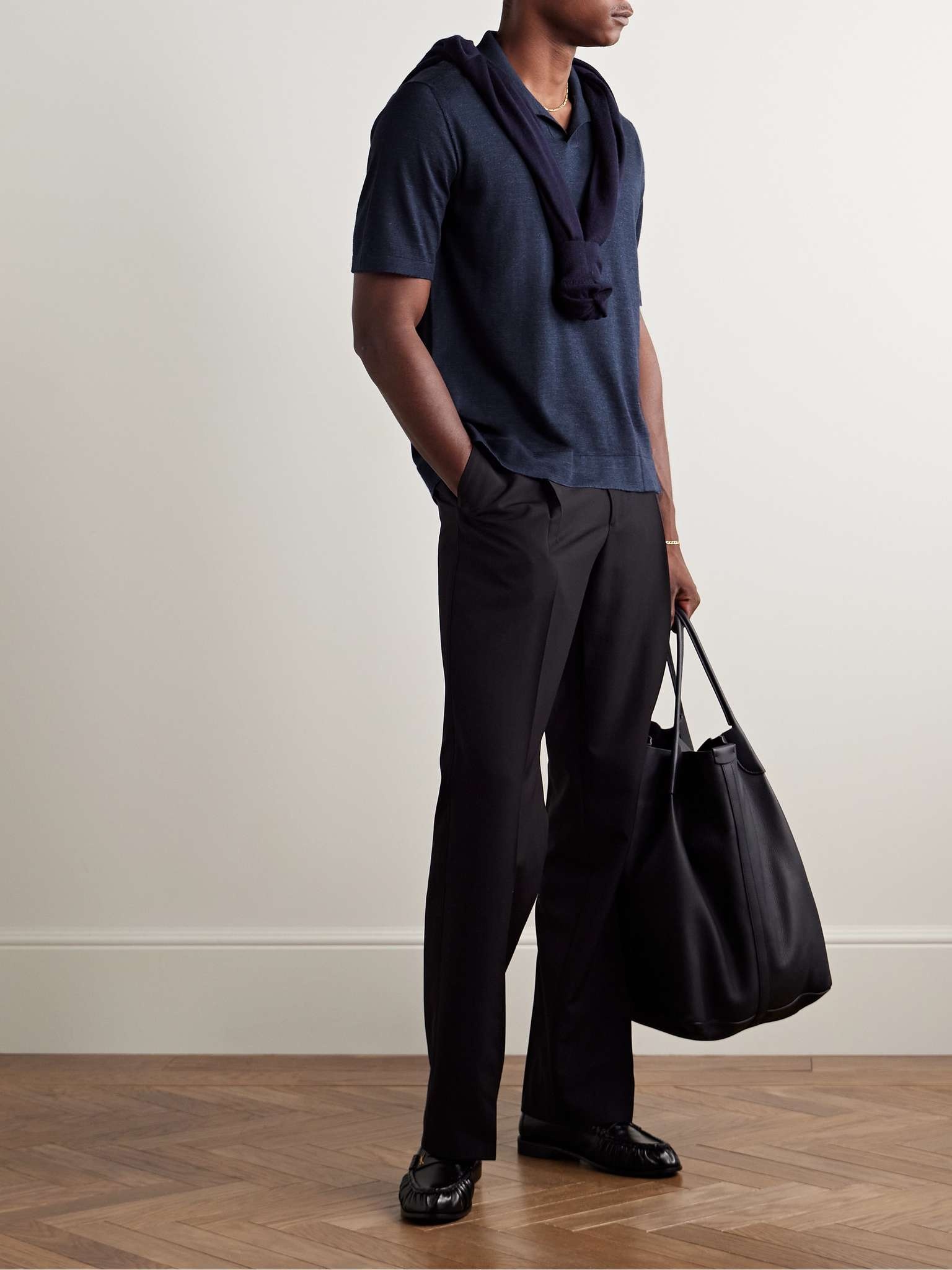 Silk, Cashmere and Linen-Blend Polo Shirt - 2