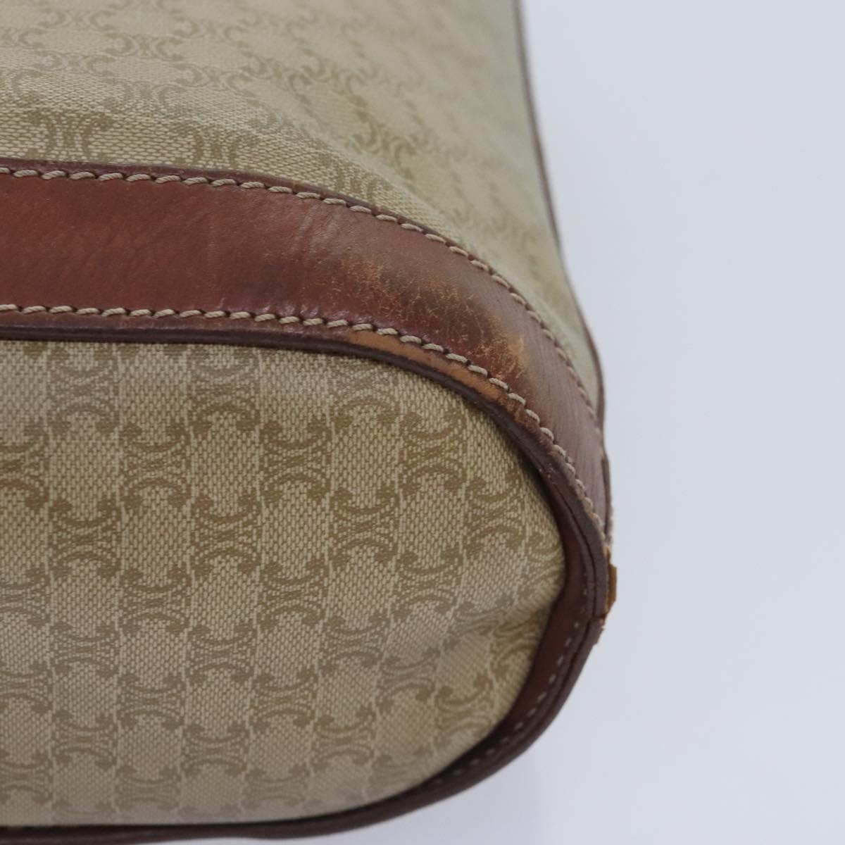 CELINE Macadam Canvas Tote Bag Pvc Leather Beige - 15