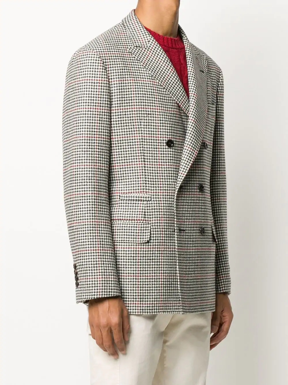 houndstooth double-breasted blazer - 3