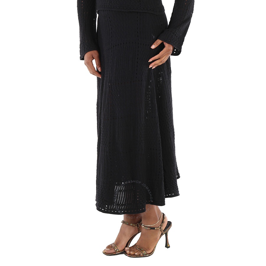 Chloe Ladies Black Full Kniited Midi Skirt, Size Small - 3