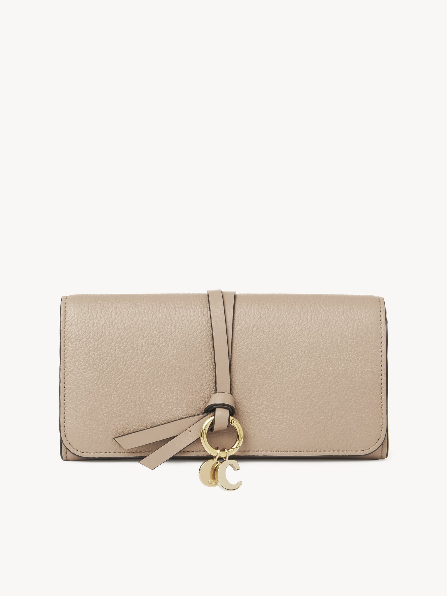 ALPHABET WALLET WITH FLAP IN GRAINED LEATHER - 1