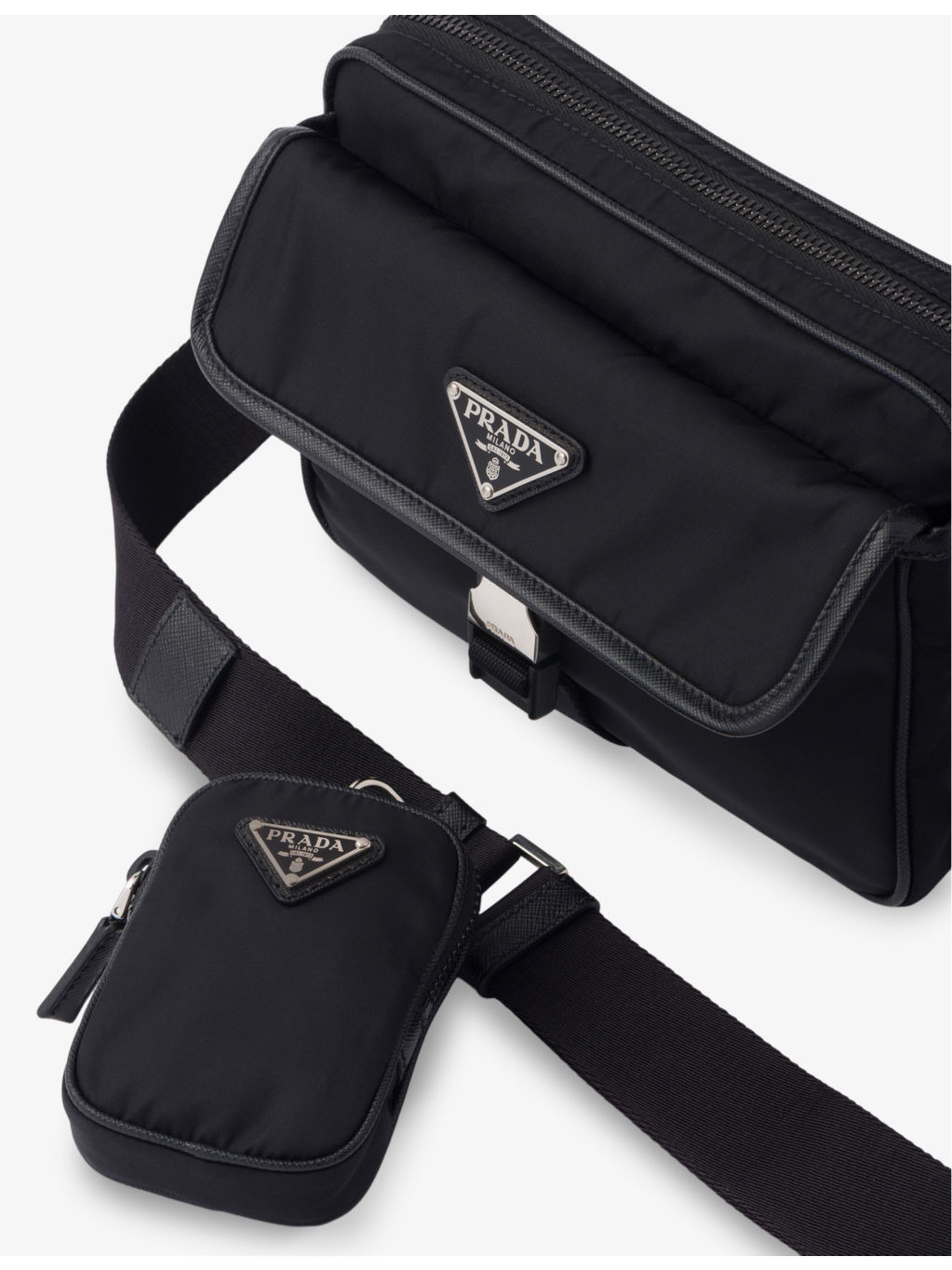 Re-Nylon leather and recycled-nylon shoulder bag - 5