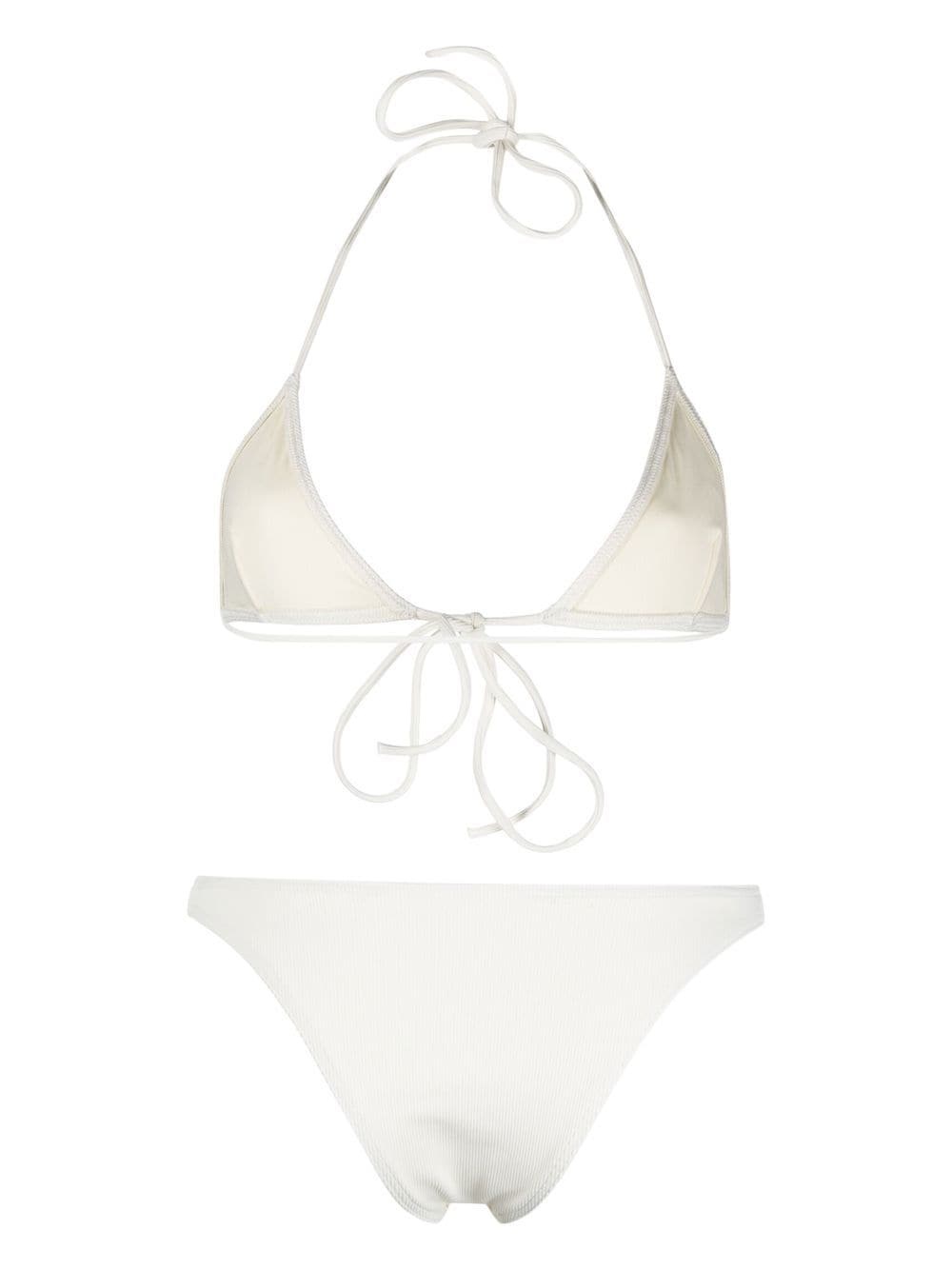 front tie-fastening detail bikini set - 2