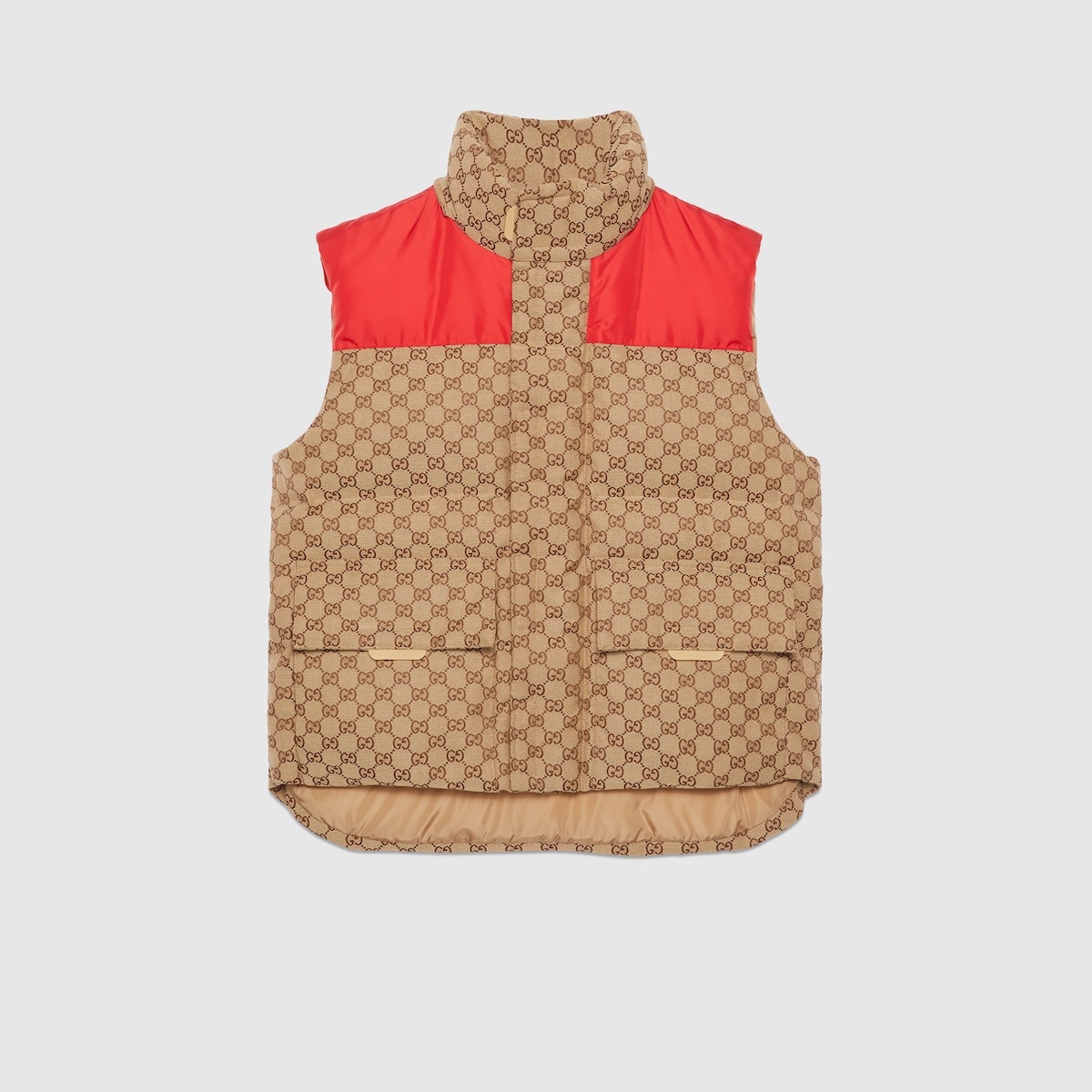 GG cotton canvas quilted vest - 7