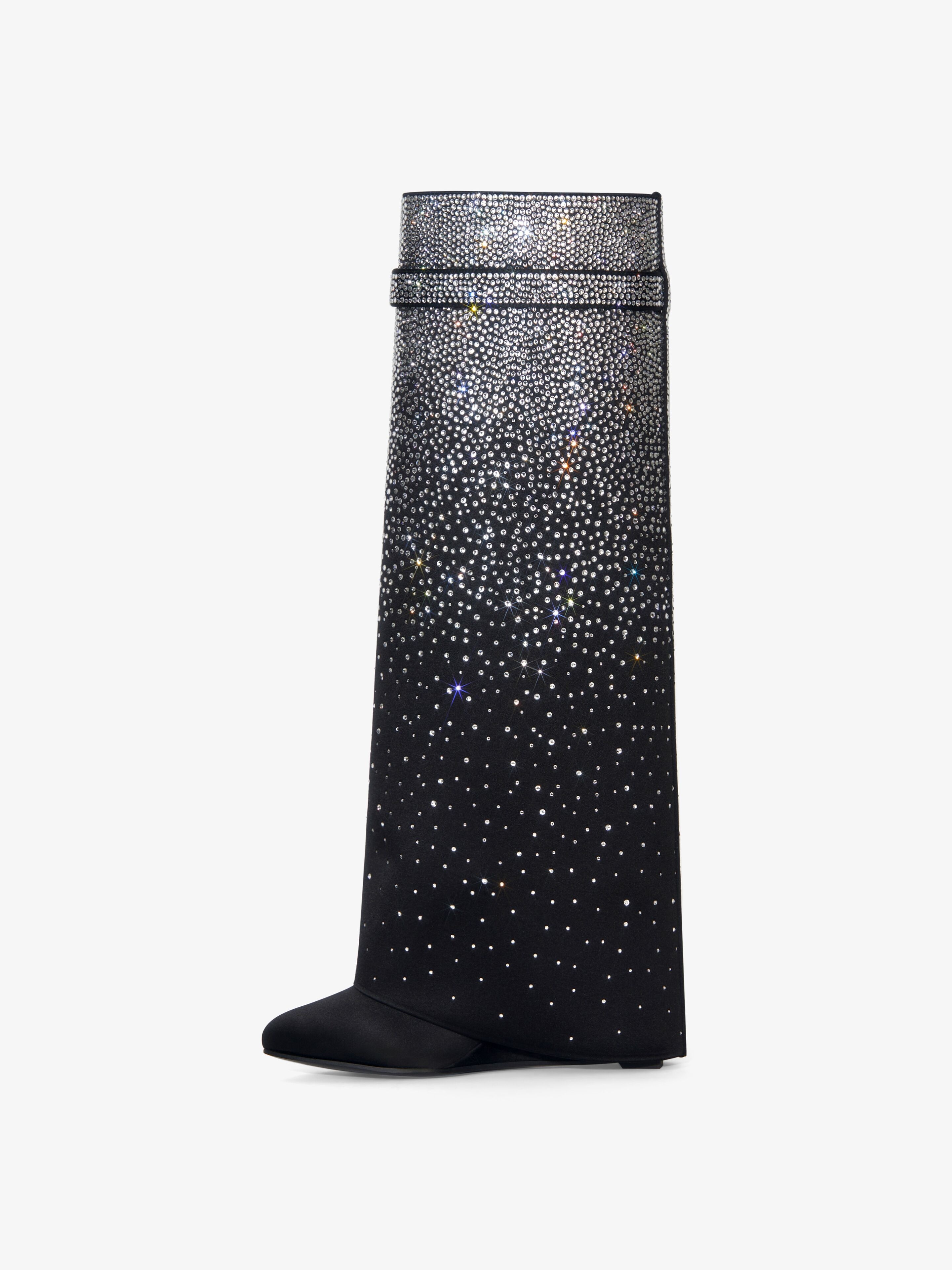SHARK LOCK BOOTS IN SATIN WITH STRASS - 5