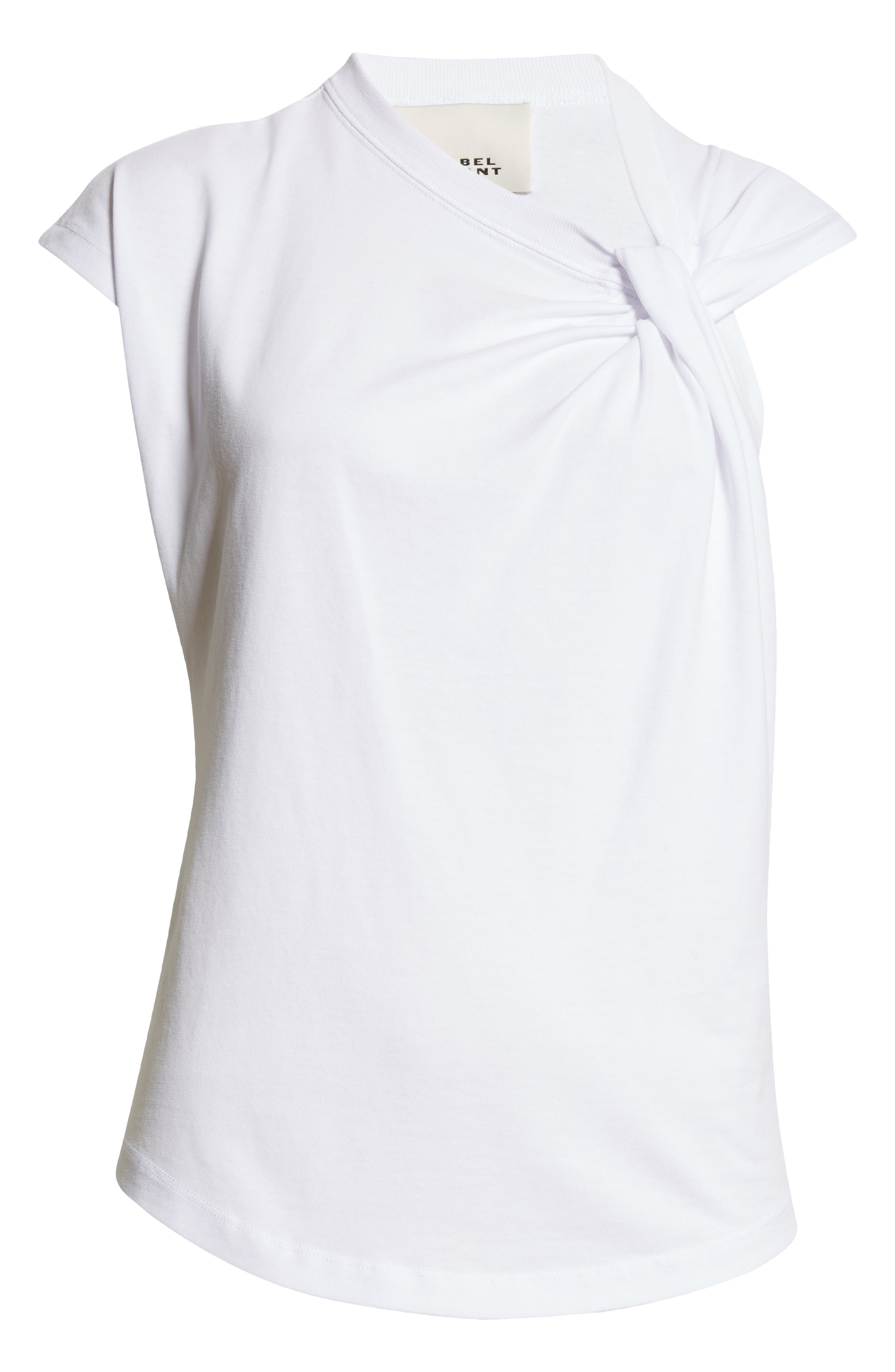 Isabel Marant Nayda Asymmetric Cotton Slub Top in White at Nordstrom - 6