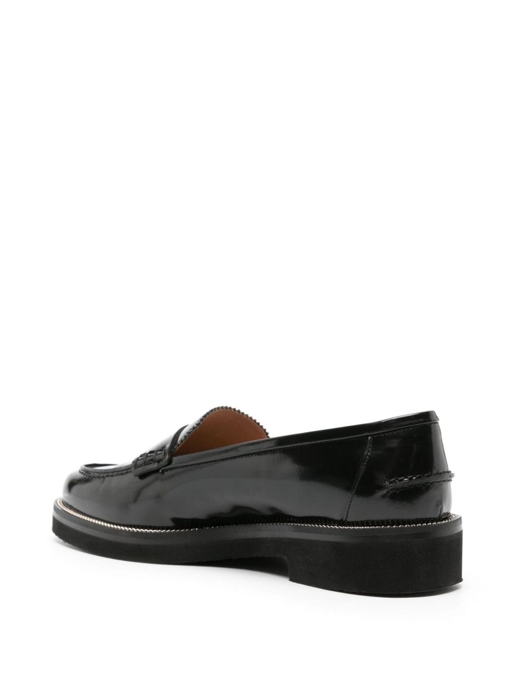 Aqua leather loafers - 3