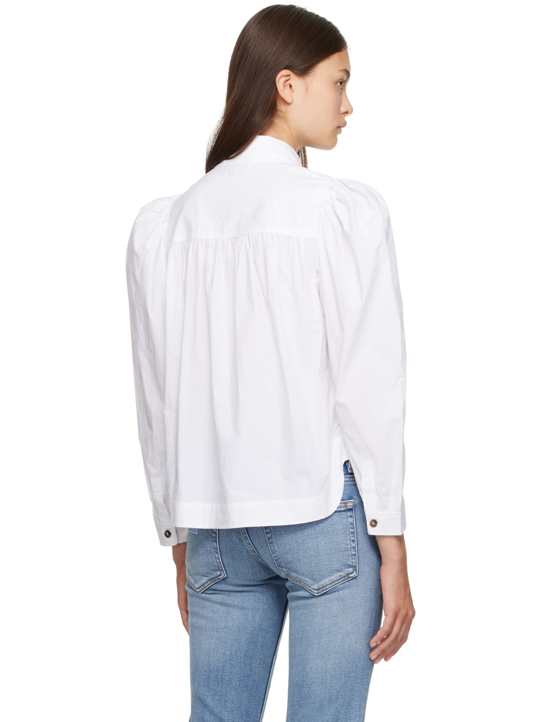 White Puff Sleeve Shirt - 3