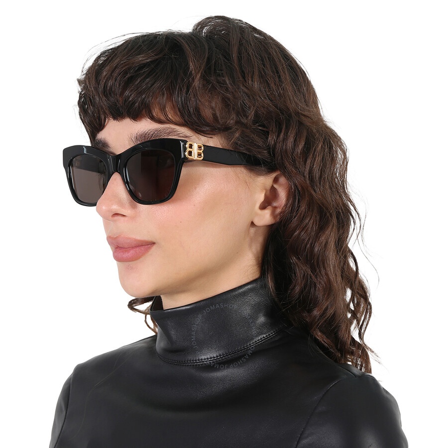 Balenciaga Grey Cat Eye Ladies Sunglasses BB0132S 001 53 - 2
