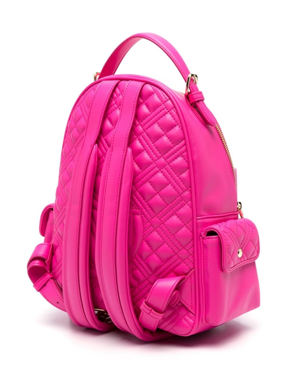 logo-lettering quilted backpack - 3