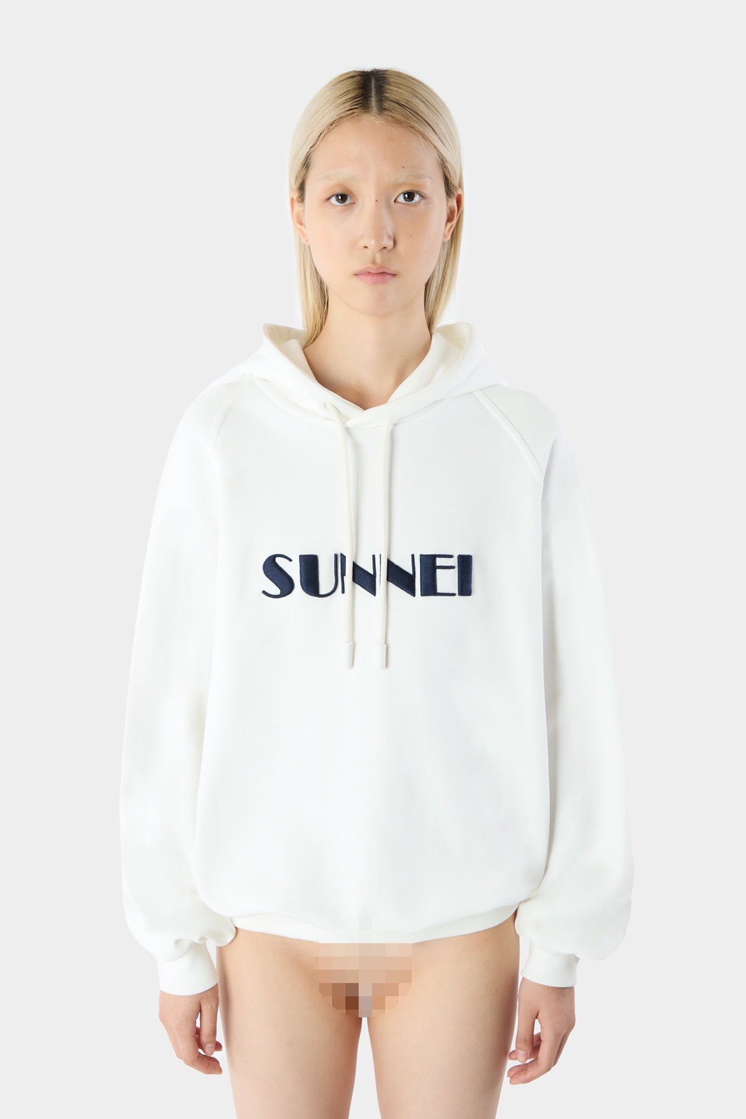 EMBROIDERED HOODIE / white - 1