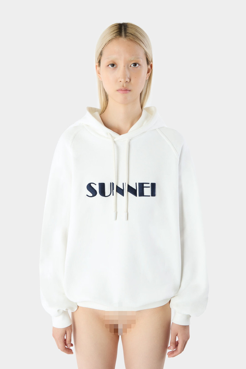 EMBROIDERED HOODIE / white 1