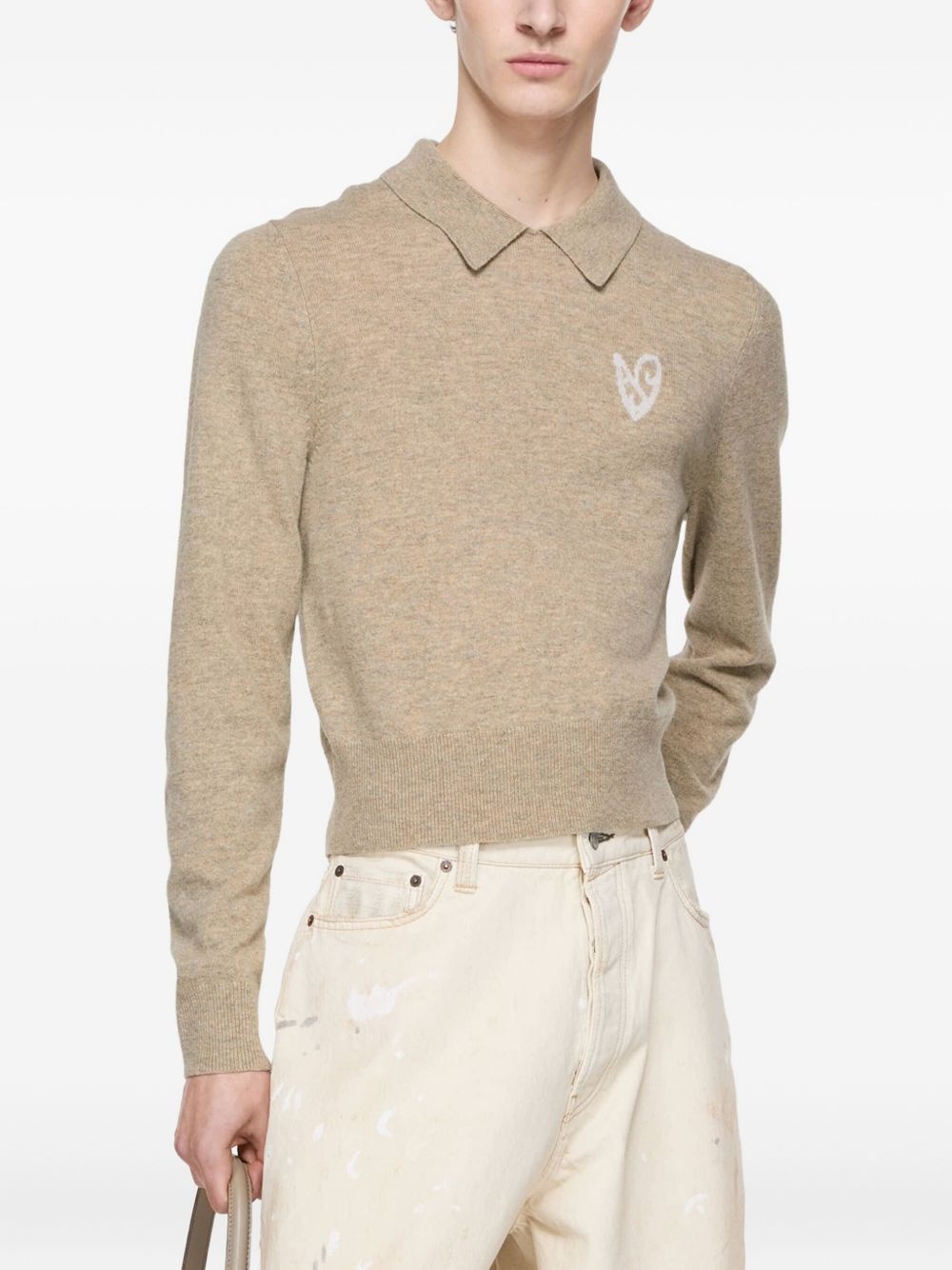heart-intarsia knit top - 2
