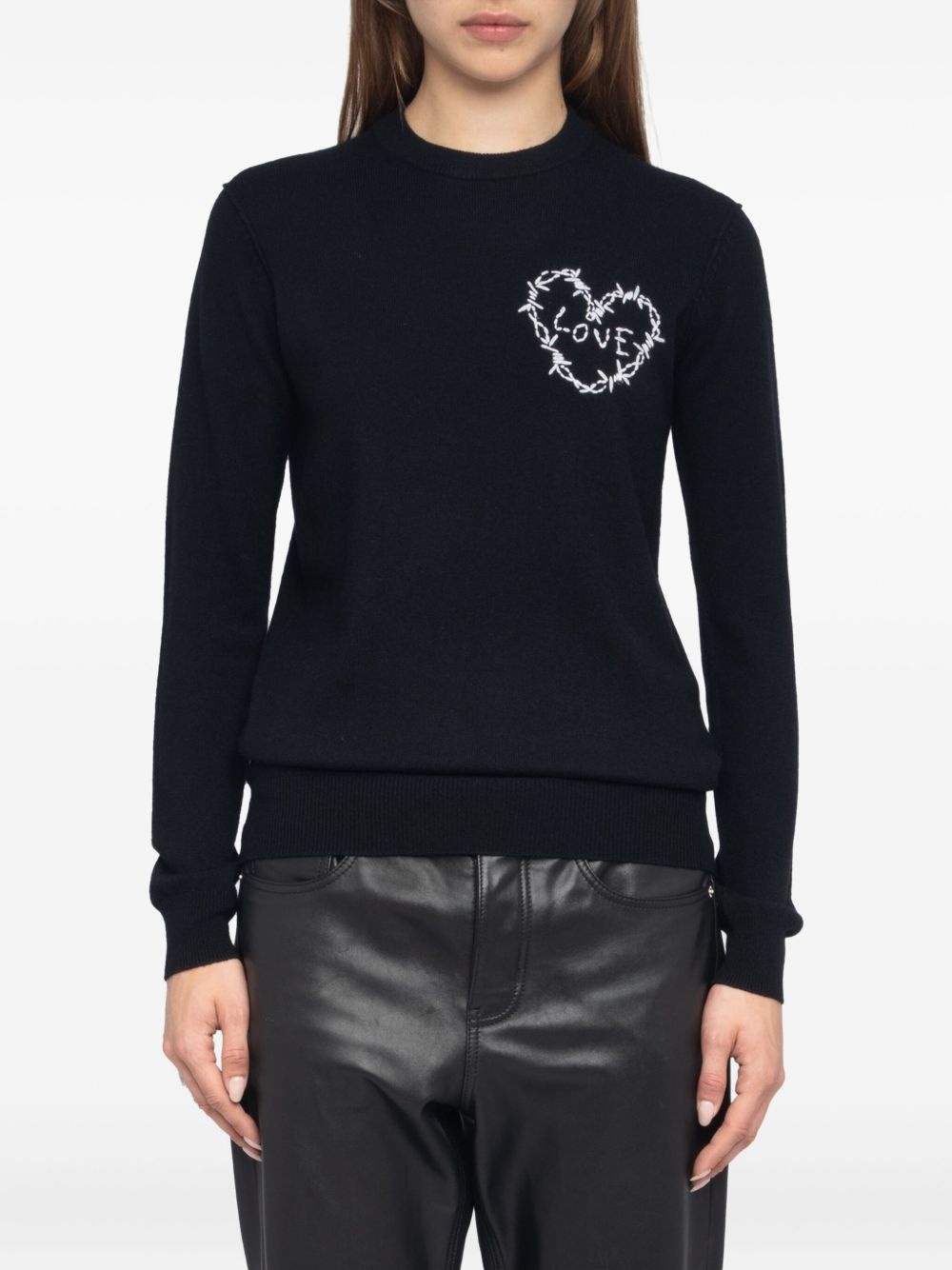 heart-detail sweater - 4