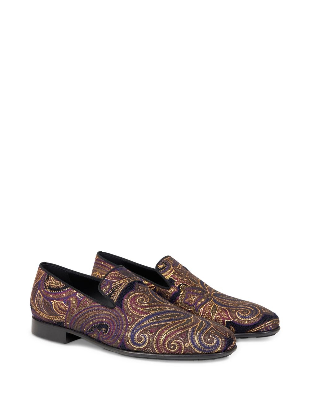 paisley-jacquard loafers - 2