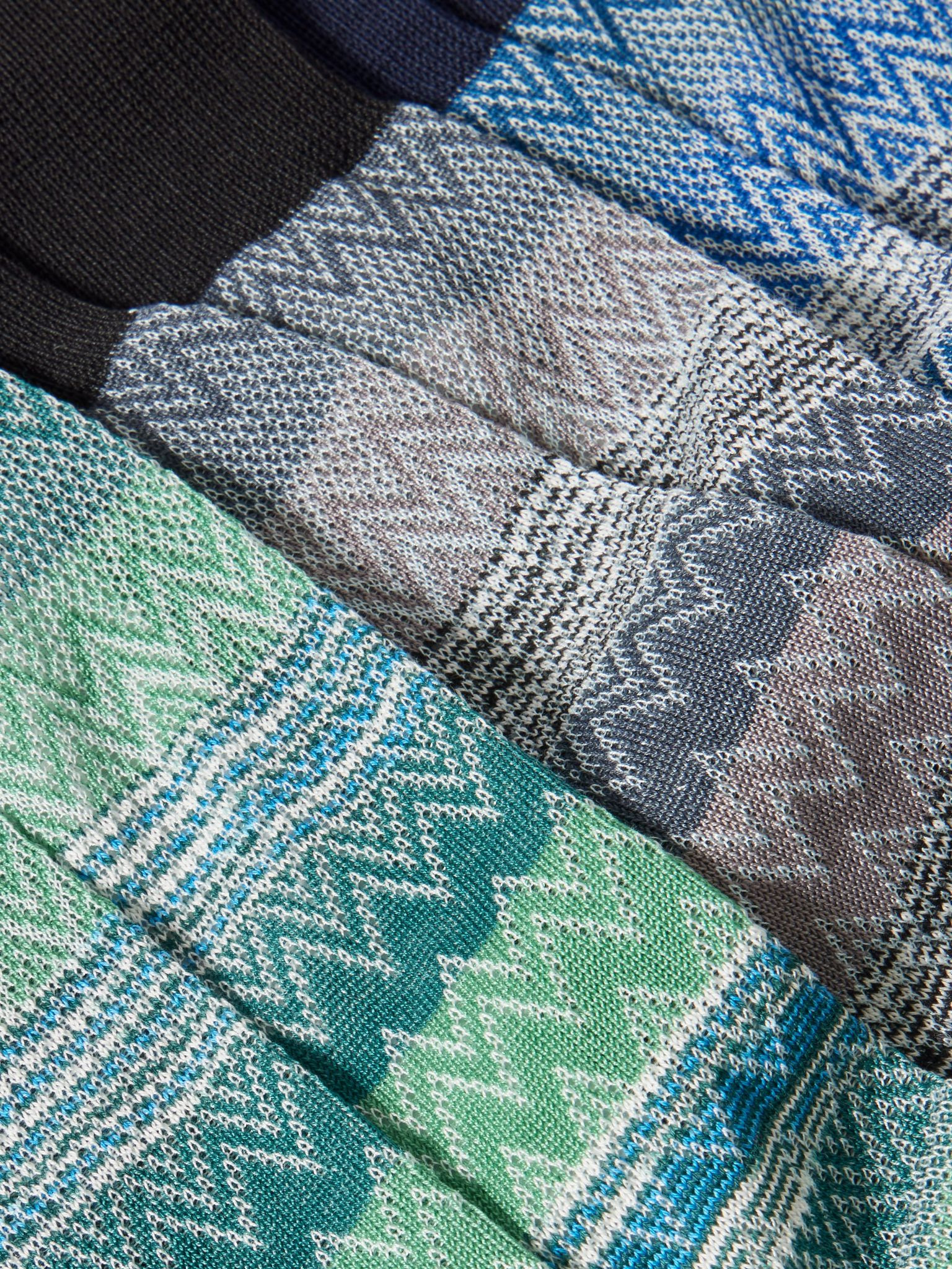 Three-Pack Striped Crochet-Knit Cotton Socks Blue - 2