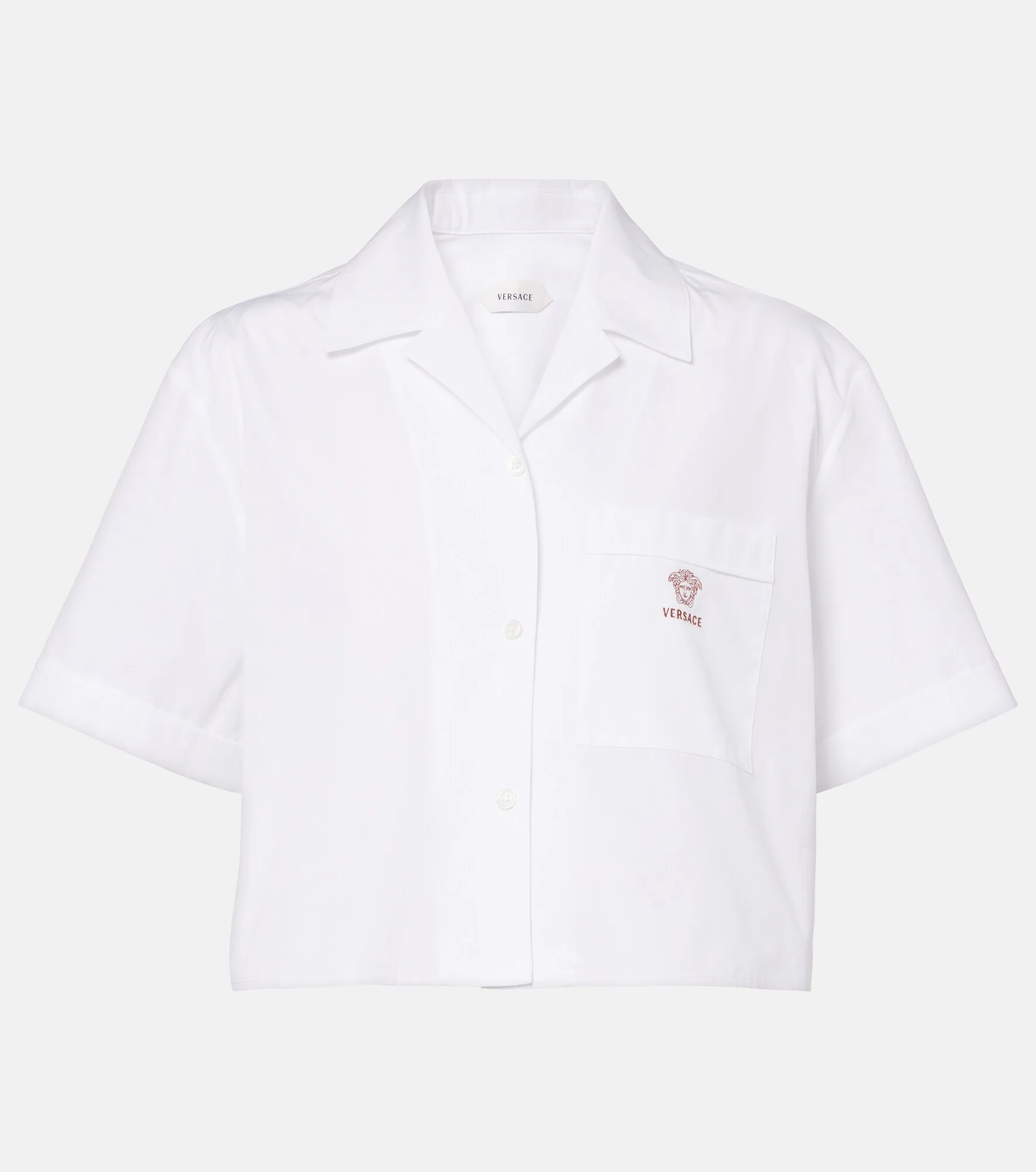 Cropped cotton poplin shirt - 1