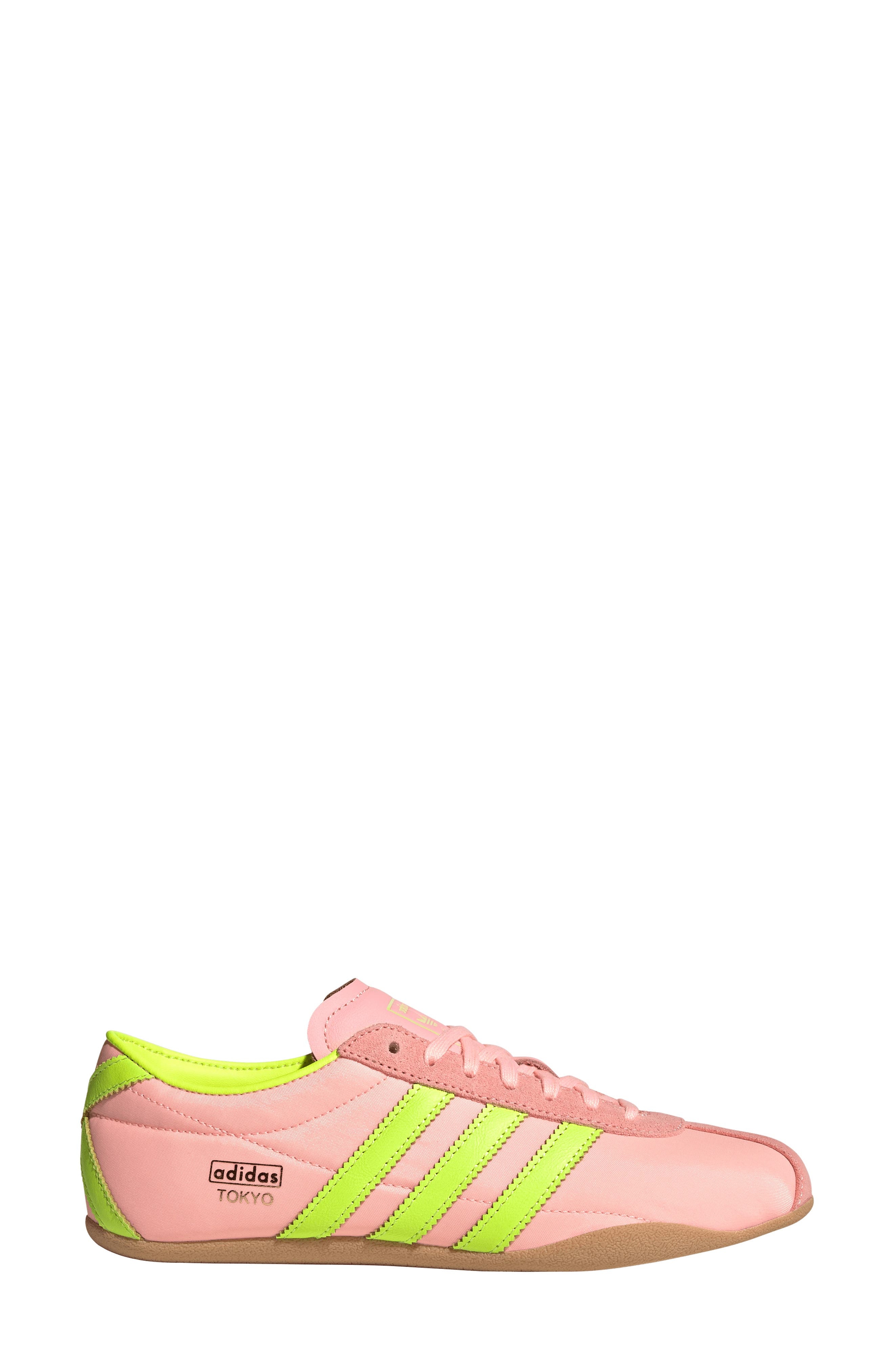adidas Tokyo Low Top Suede Sneaker in Pink/Solar Yellow/Gum at Nordstrom - 3