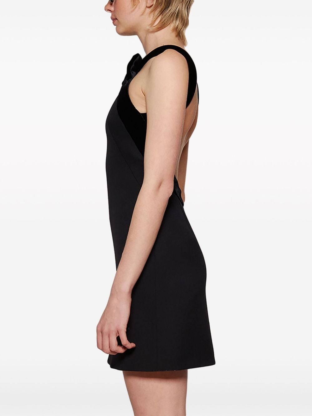 velvet-bow low-back minidress - 4