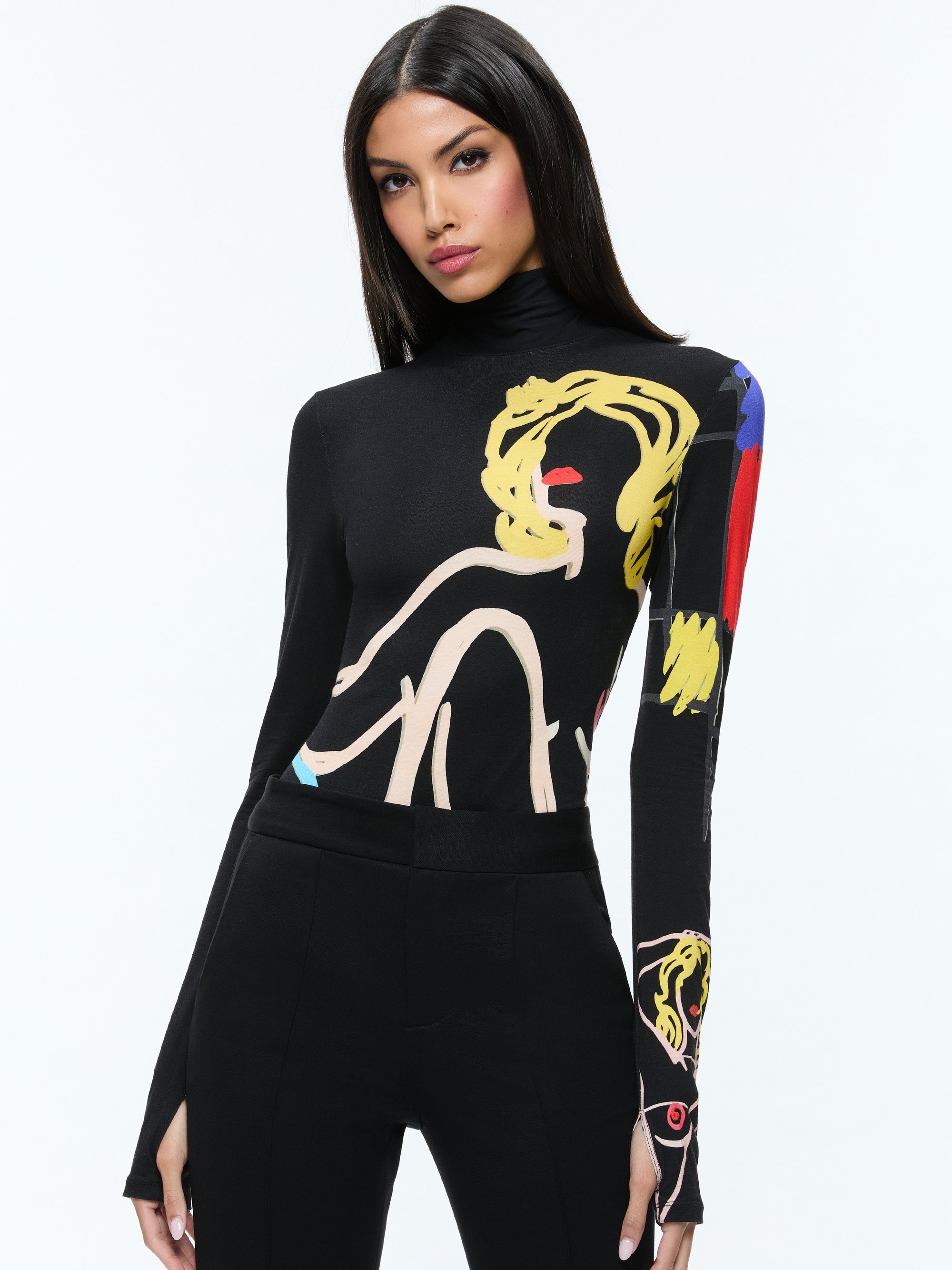 A+O X TOM WESSELMANN DELAINA LONG SLEEVE TURTLENECK TOP - 2