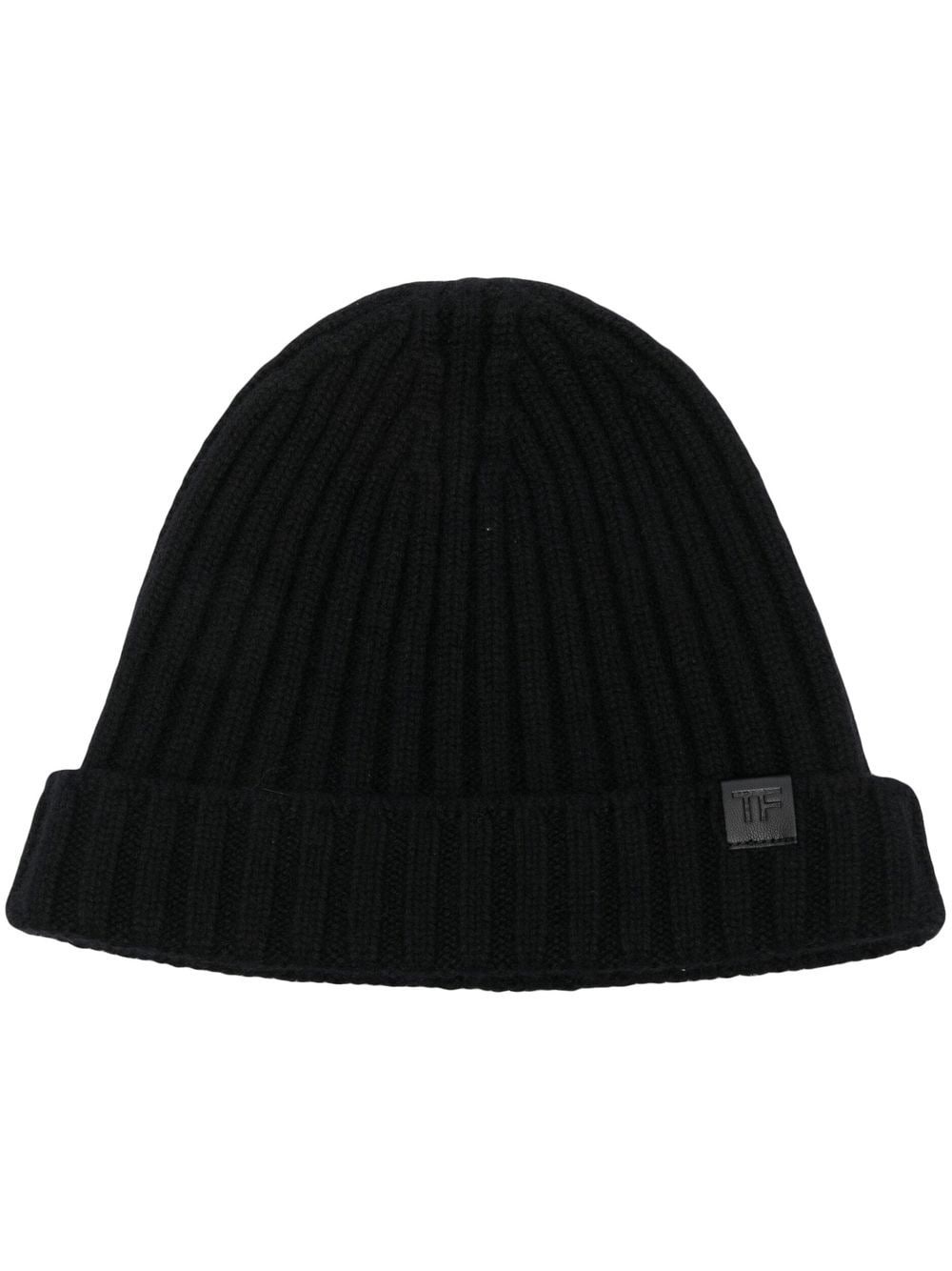 ribbed-knit beanie hat - 1