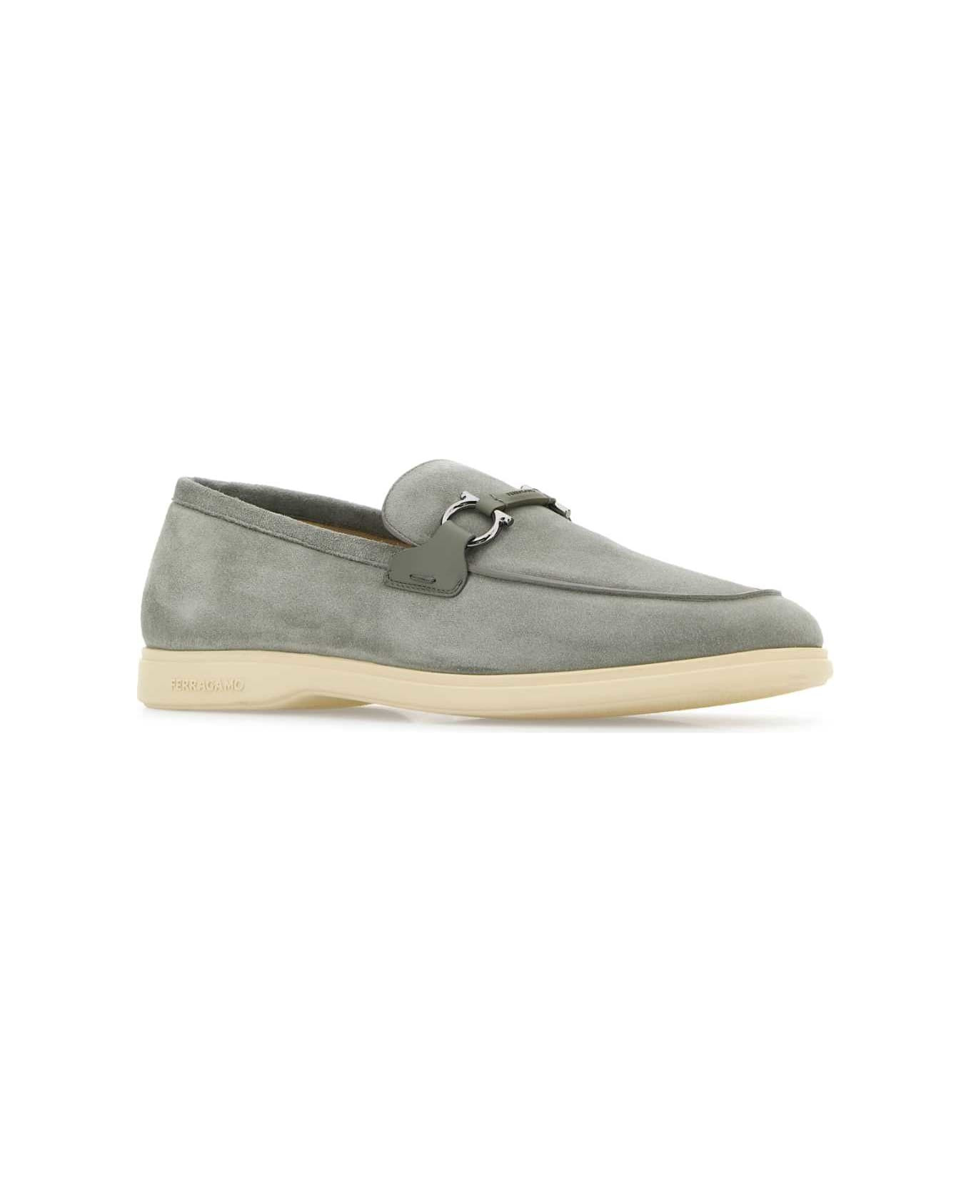 Grey Suede Cosimo Loafers - 2