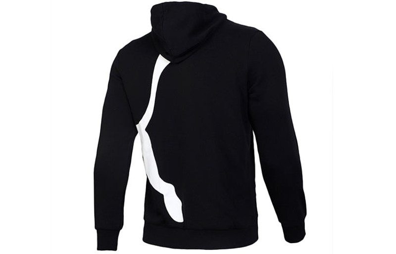 PUMA PUMA Logo Knitting Hooded Fleece Black 580566-01 outlook