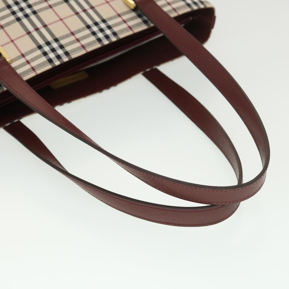 Burberry Nova Check Tote Bag Nylon Beige - 7