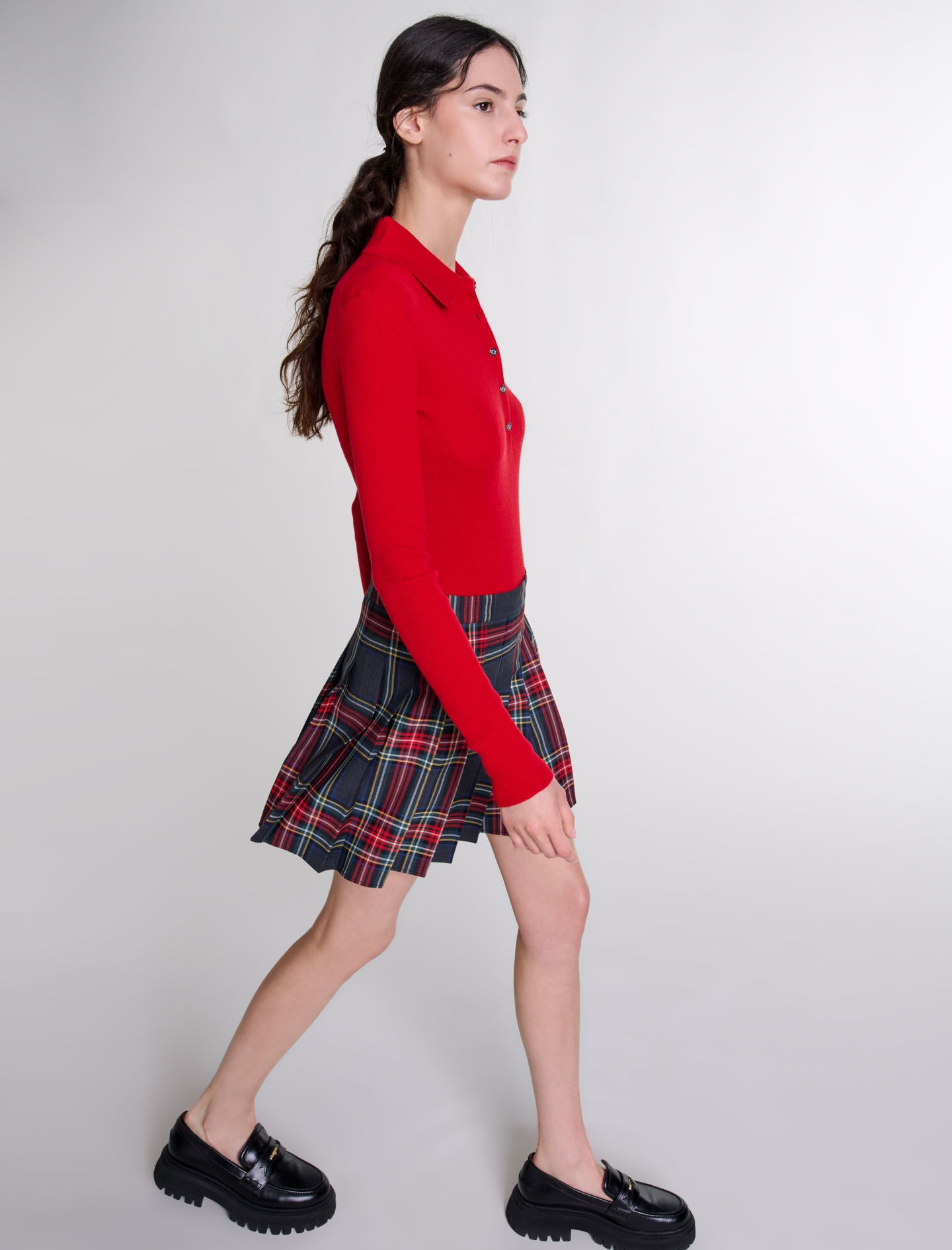 Short tartan print skirt - 8
