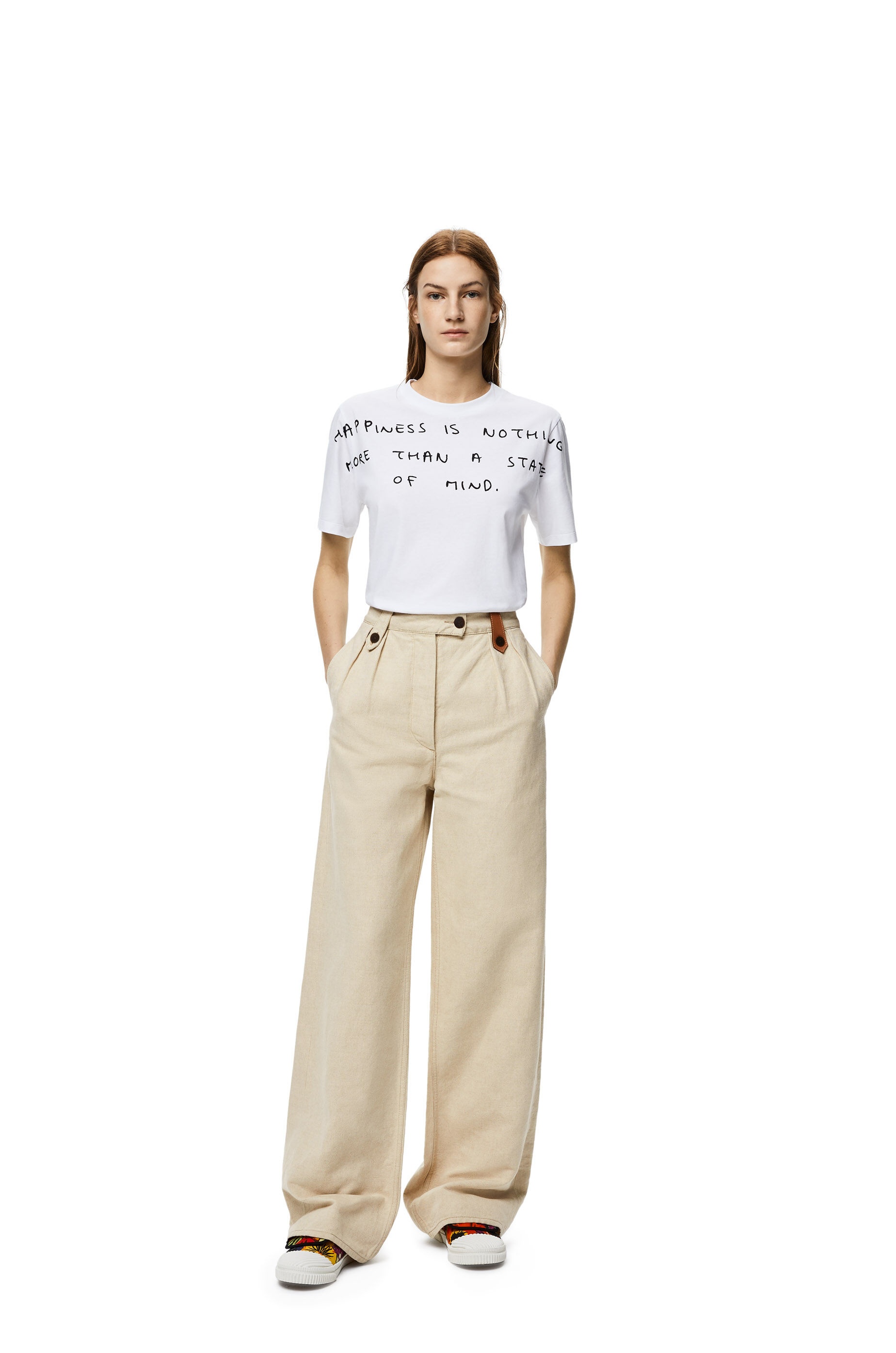 Flare trousers in cotton and linen - 2