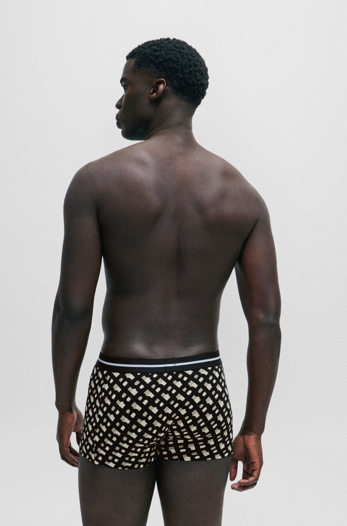 THREE-PACK OF STRETCH-COTTON TRUNKS WITH LOGO WAISTBANDS - 3