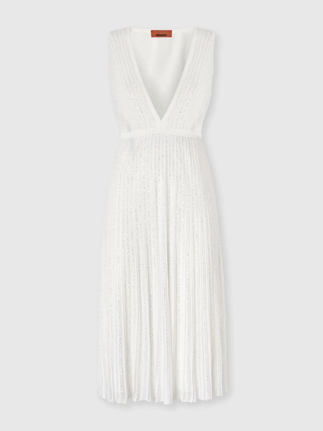 Midi Mixed Viscose Lamé Dress with Sequins - 1
