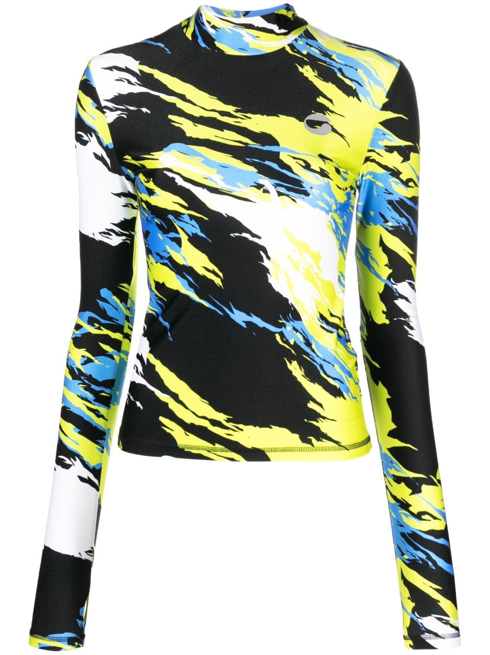 abstract-print high-neck top - 1