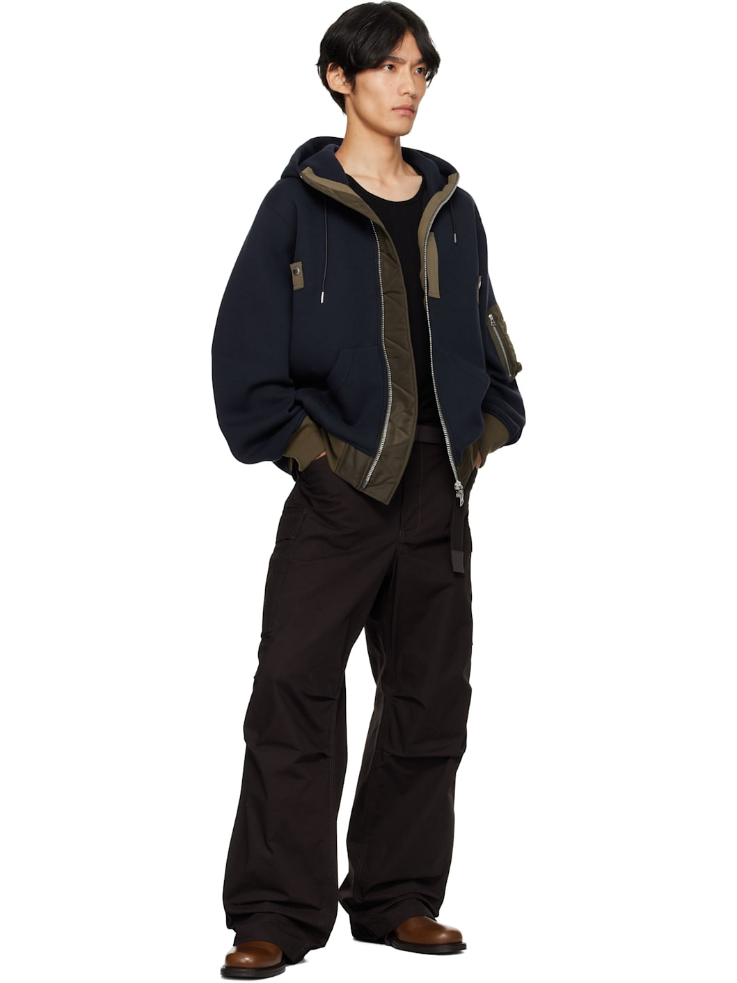 Navy Sponge Sweat Hoodie - 4