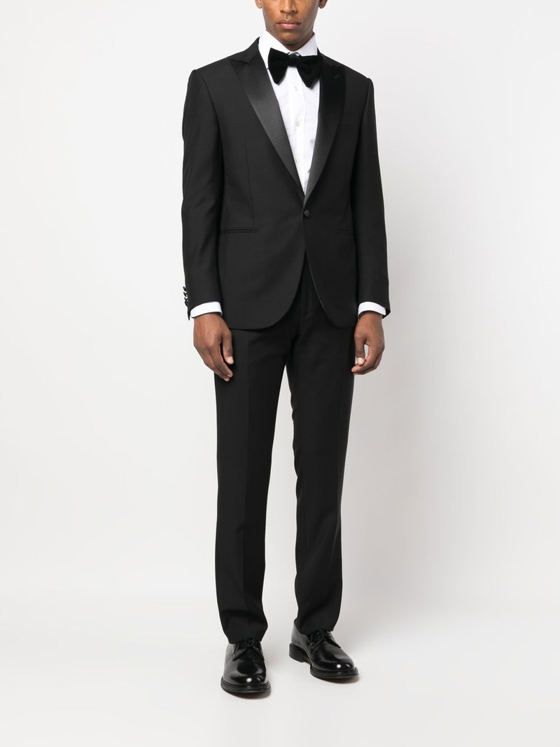 CORNELIANI peak lapel single-breasted virgin-wool suit outlook