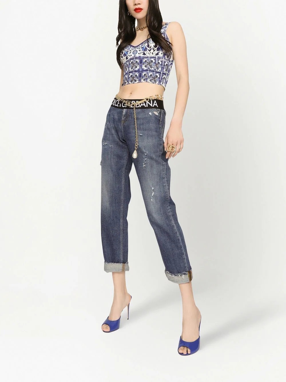 high-rise slim-fit cropped jeans - 2