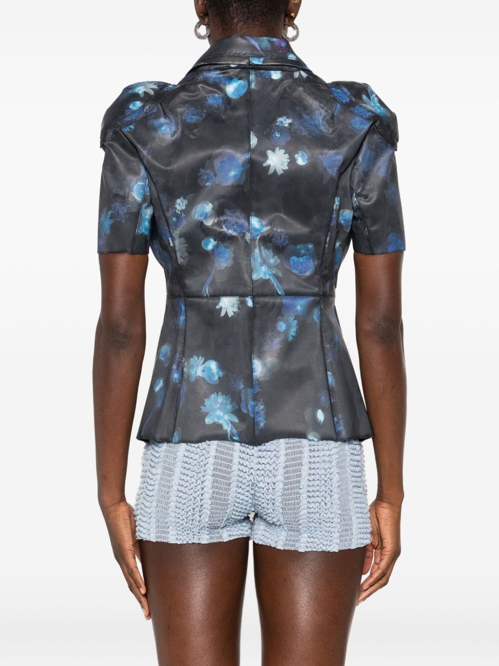 holographic floral-print jacket - 4