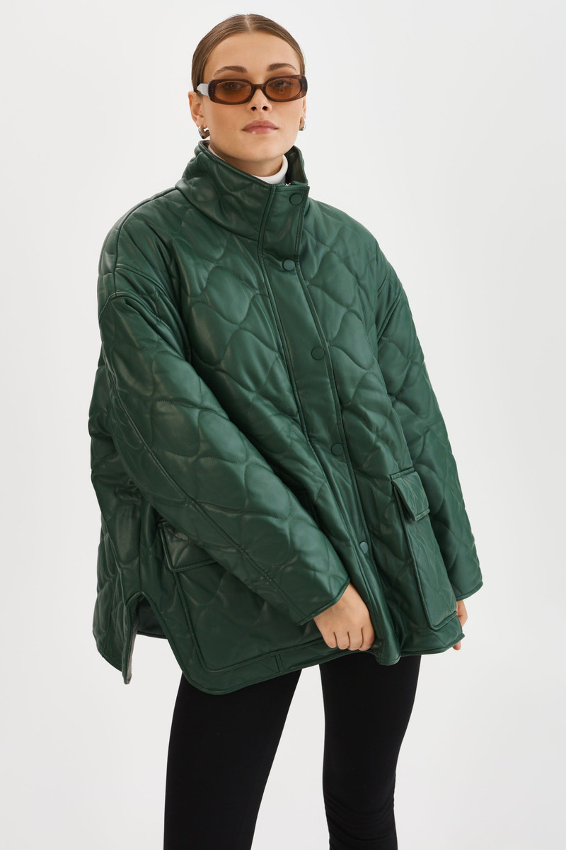 VERINA | Faux Leather Quilted Coat 4