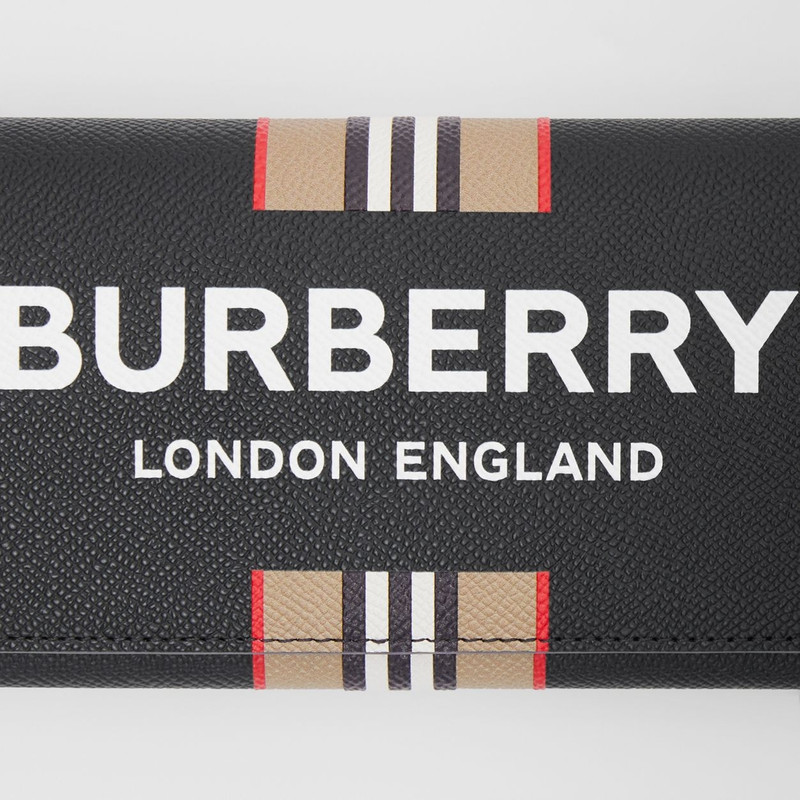Burberry Logo Print Leather Wallet with Detachable Strap outlook