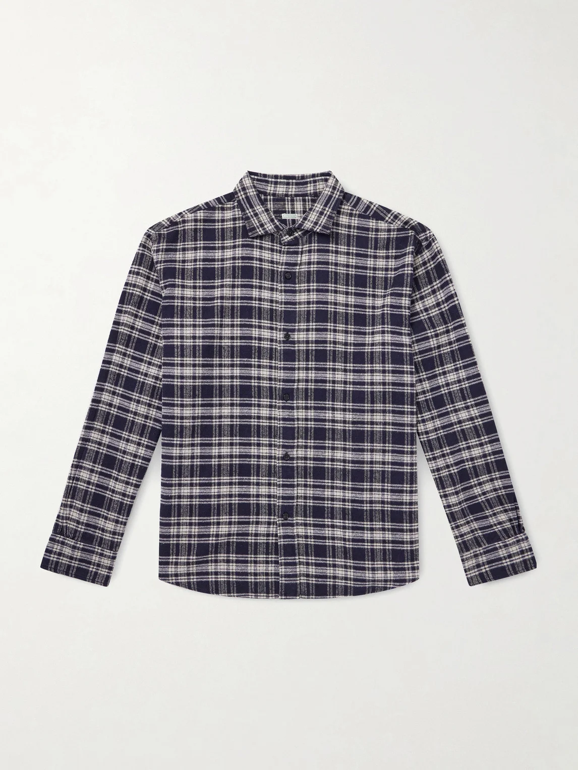 Checked Cotton and Silk-Blend Twill Shirt - 1