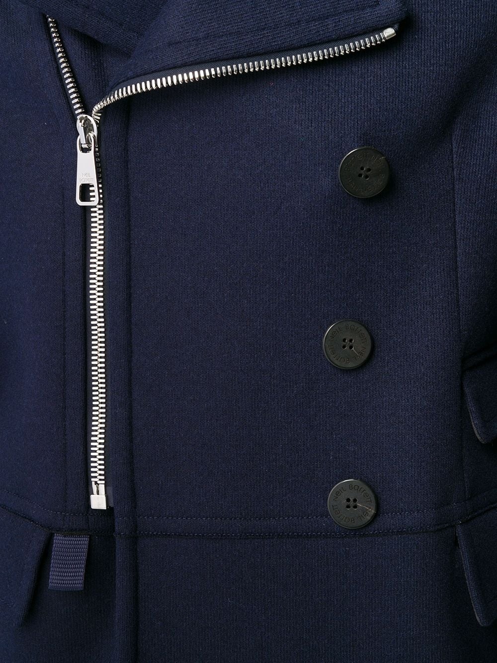 zipped double-breasted coat - 5