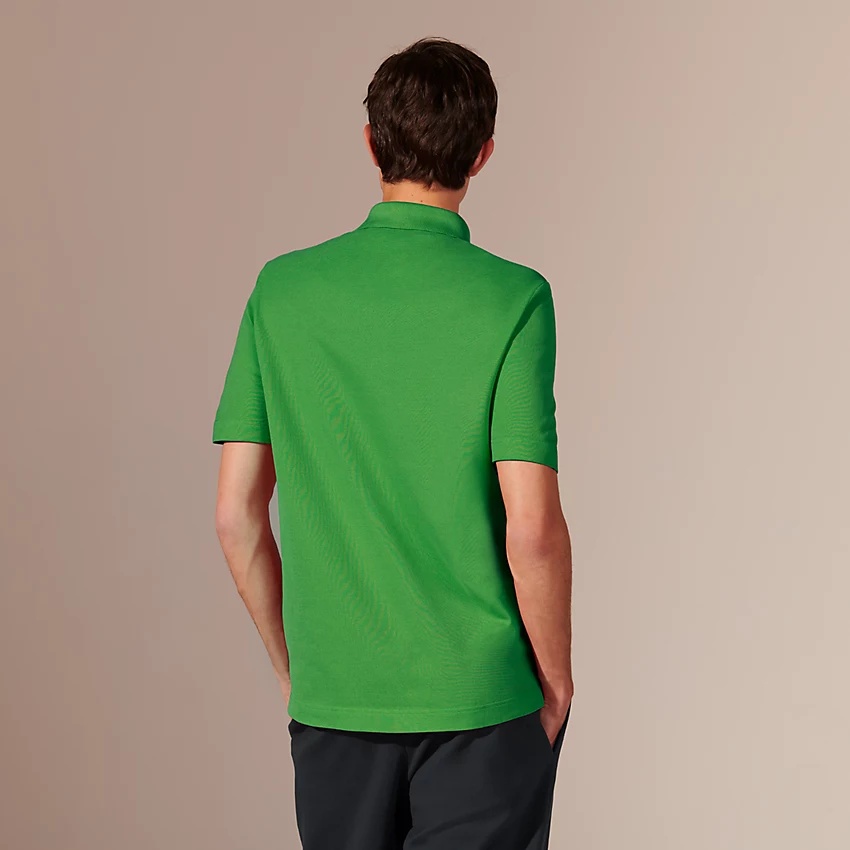 H embroidered buttoned polo shirt - 2