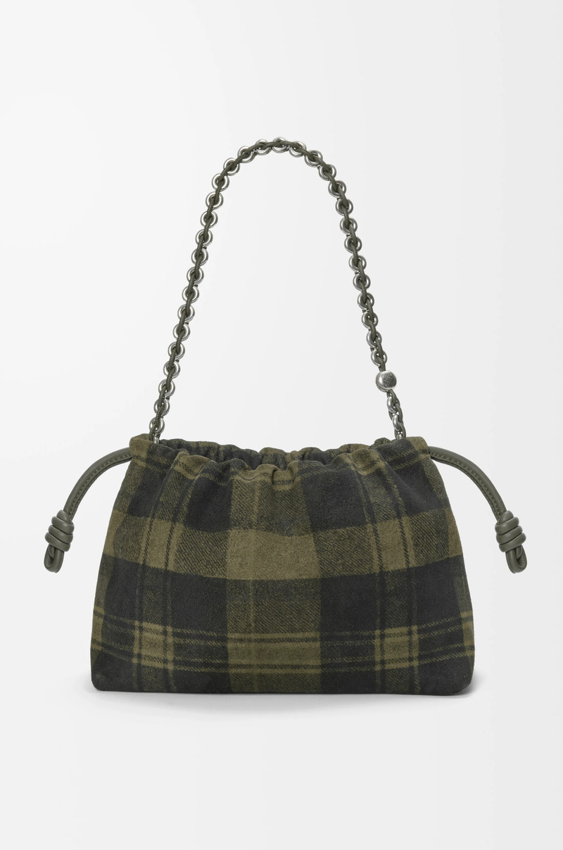 Medium Flamenco purse in tartan suede 3
