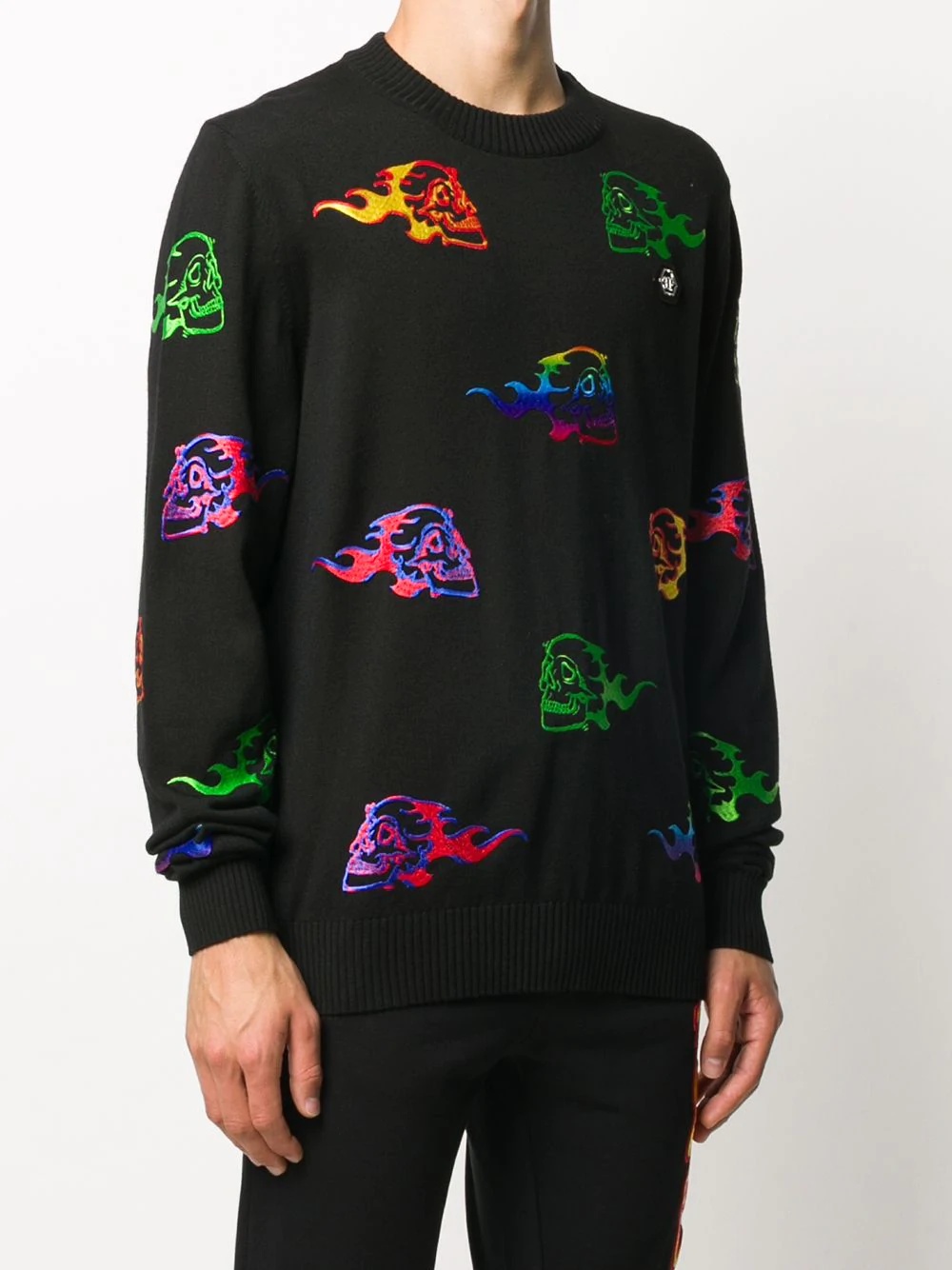 embroidered skull jumper - 3