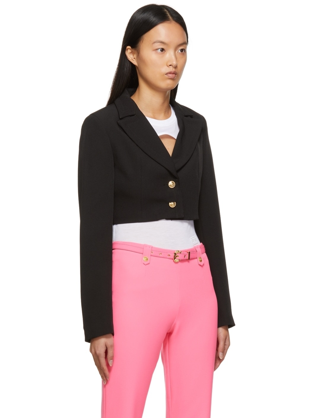 Black Techno Cady Crop Blazer - 2