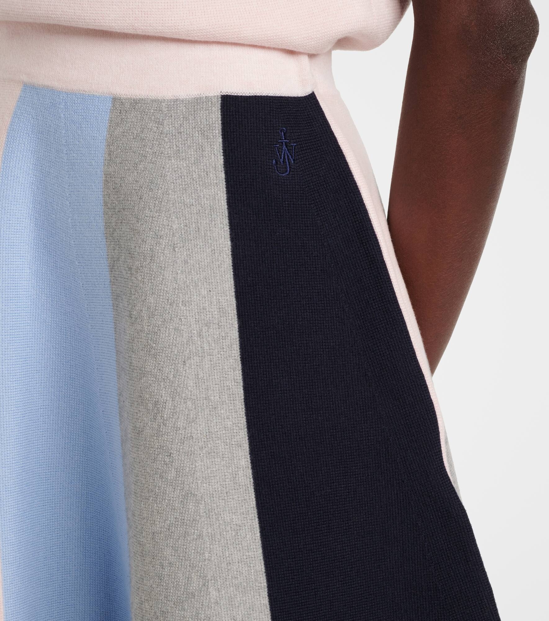 Colorblocked cotton and cashmere miniskirt - 5