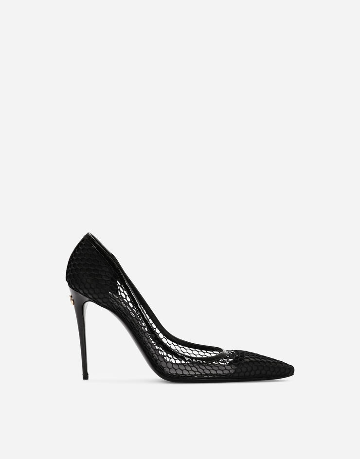 Mesh and patent leather pumps - 1