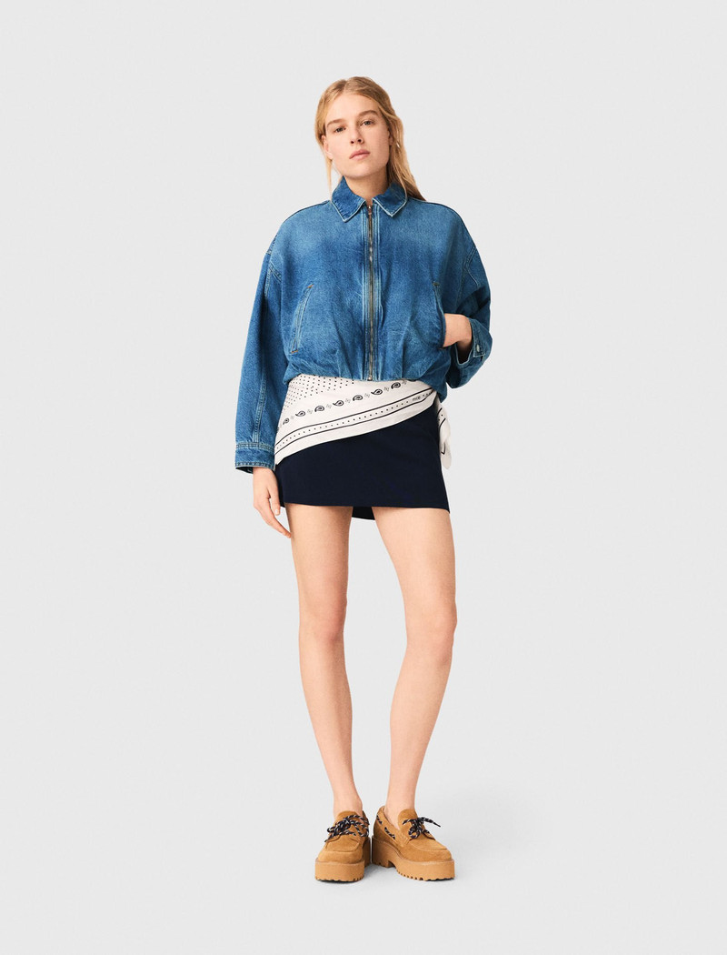 maje Denim bomber jacket outlook