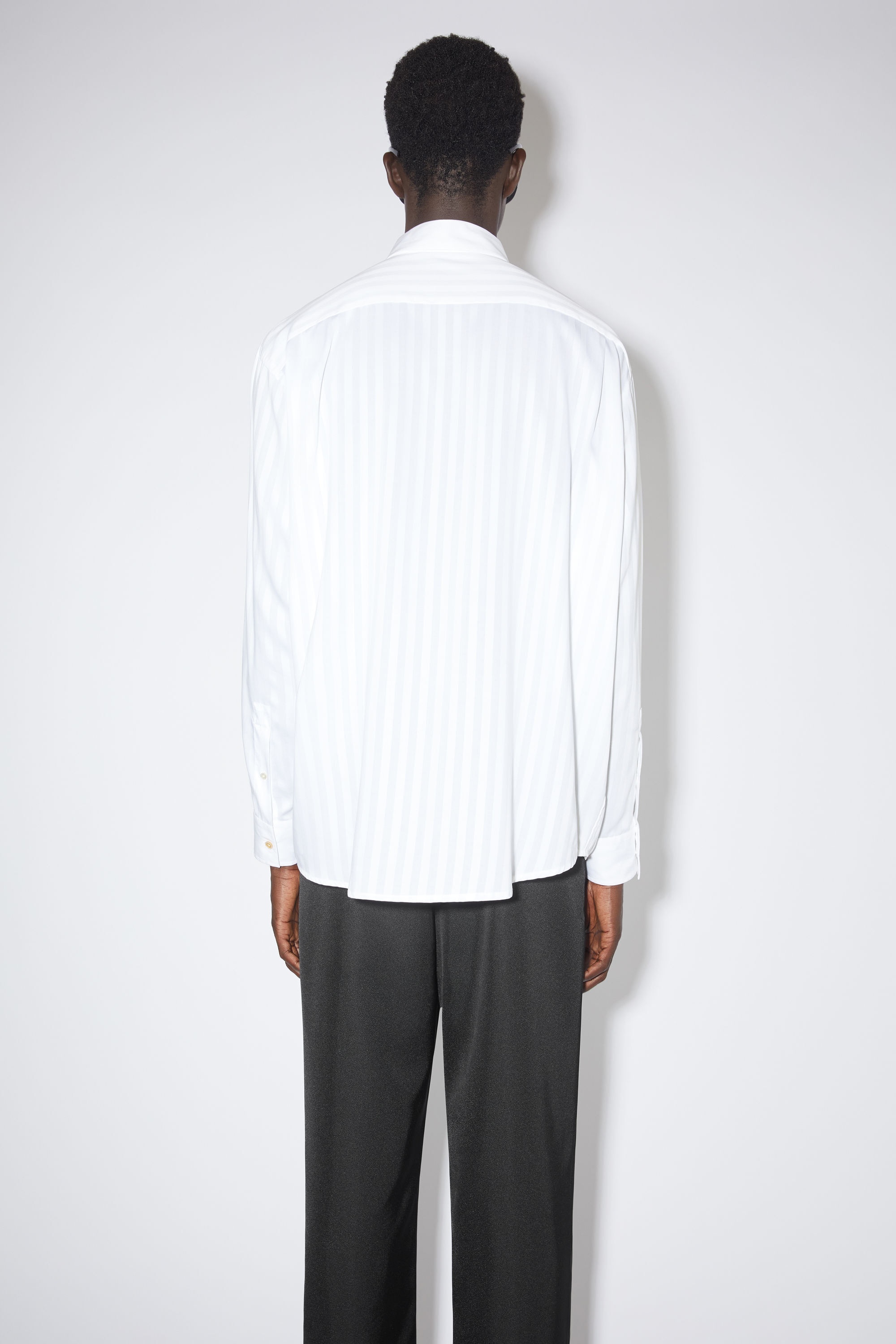 Button-up stripe shirt - White - 3