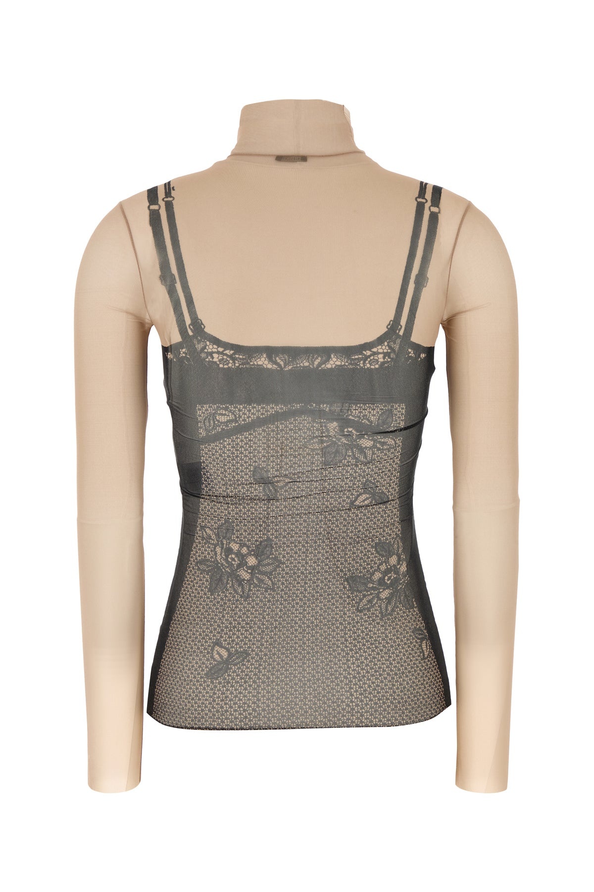 Printed stretch tulle top - 2